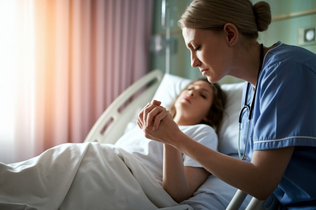 infirmiere avec une patiente